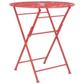Table bistrot SCARIO 70 cm 70 cm Métal Rouge