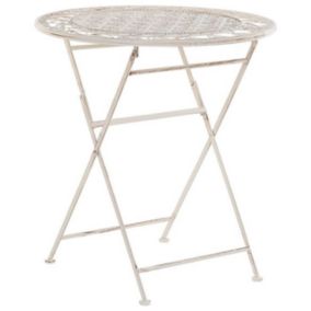 Table bistrot TRIESTE 70 cm 70 cm Métal Beige clair
