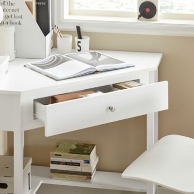 Table Bureau d'Angle Bureau informatique Secrétaire avec Tiroir, FWT31-W, SoBuy