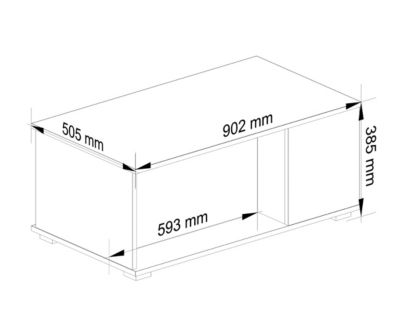 Table à café AKORD table basse JULIET Blanche 90 cm couleur Blanc 90x51x38 cm