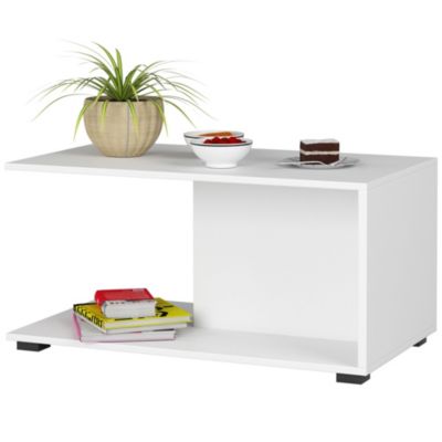 Table à café AKORD table basse MARGO Blanche 90 cm couleur Blanc 90x50x45 cm