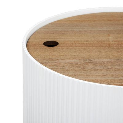 Table à café "Enola" en placage frêne D38,5cm blanc - Atmosphera