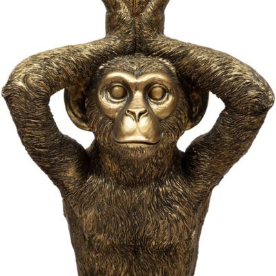 Table à café "Monkey" en résine & verre trempé D40cm doré - Atmosphera Créateur d'intérieur