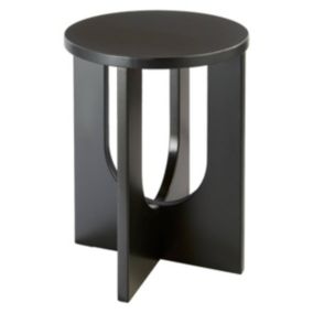 Table à café Table d'appoint aux lignes graphiques Bois Noir D 40 cm