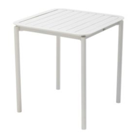 Table carrée de terrasse (70x70cm) blanche  Oviala