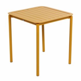 Table carrée de terrasse (70x70cm) jaune moutarde  Oviala
