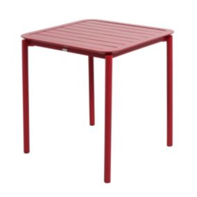 Table carrée de terrasse (70x70cm) rouge foncé  Oviala