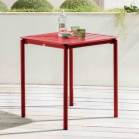 Table carrée de terrasse (70x70cm) rouge foncé  Oviala