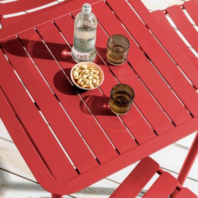 Table carrée de terrasse (70x70cm) rouge foncé  Oviala