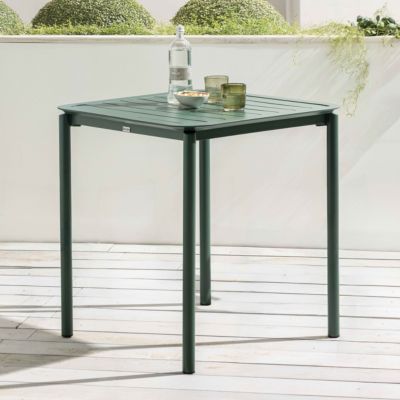 Table carrée de terrasse (70x70cm) vert foncé  Oviala