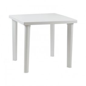 Table Carrée Elegia en Résine Blanche Blanc 79x79x72cm Thinia Home