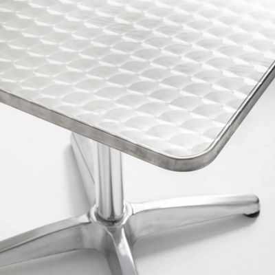 Table carrée en aluminium gris  Oviala