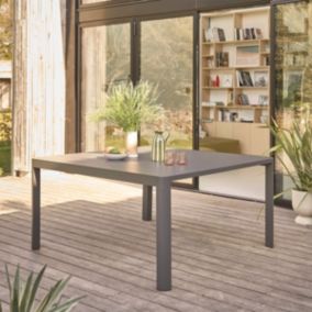 Table carrée extensible en aluminium