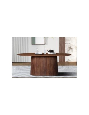 Table collection RIMBAUD effet bois brun clair longueur 200 cm