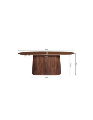 Table collection RIMBAUD effet bois brun clair longueur 200 cm
