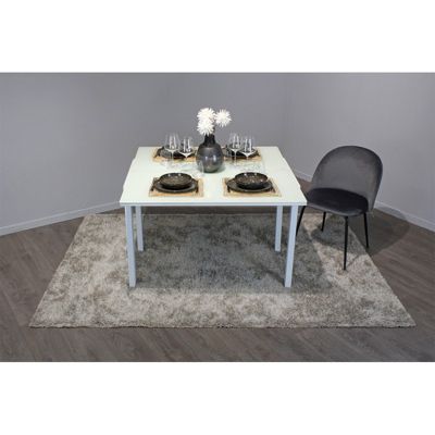 Table compacte extensible 55 à 110 plateau verre blanc - AGATE