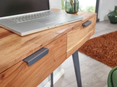 table console 90 cm bureau acacia coiffeuse bois massif / métal FineBuy