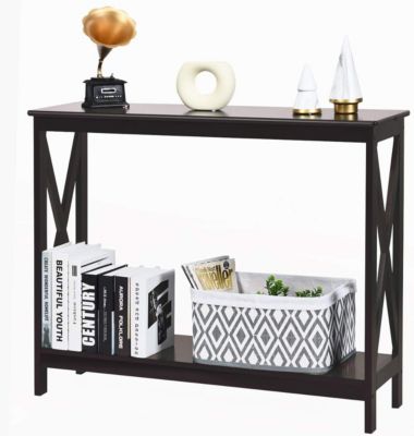Table Console a 2 Niveaux Meuble Entree Etagere de Rangement a 2 Niveaux Meuble de Rangement Table de Rangement