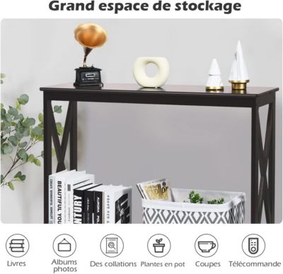Table Console a 2 Niveaux Meuble Entree Etagere de Rangement a 2 Niveaux Meuble de Rangement Table de Rangement