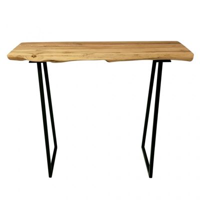 Table-Console avec plateau en bois de teck et piètement métal - THAÏS