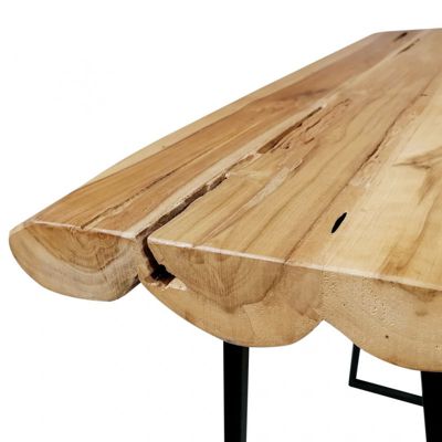 Table-Console avec plateau en bois de teck et piètement métal - THAÏS