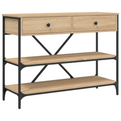 Table console avec tiroirs et étagères chêne sonoma vidaXL