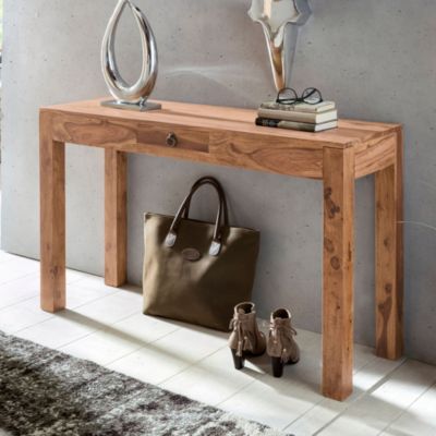 Table console Bois Massif 120x70x40cm Table de couloir Table de bureau FineBuy