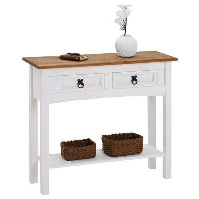 Console buffet en bois avec 2 tiroirs et 2 placards table basse avec