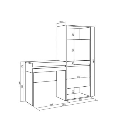 Table Console d'Entrée, 130x35x145 cm, Avec tiroir, Meuble à Chaussures