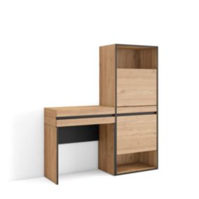 Table Console d'entrée 130x35x145cm meuble à chaussures chêne