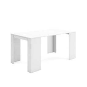 Table console extensible, 160, Pour 8  personnes, 160x90x77cm, couleur Blanc