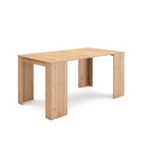 Table console extensible, 160, pour 8 personnes, 160x90x77cm, couleur Chêne