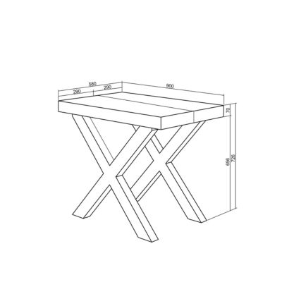 Table console extensible 160x90x77cm couleur chêne et blanc
