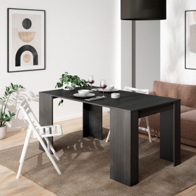 Table console extensible 160x90x77cm couleur noir