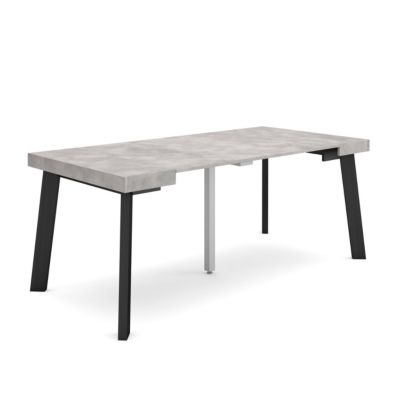Table console extensible 180x90x77cm couleur gris ciment