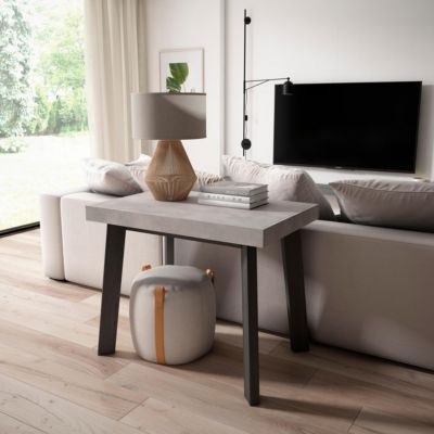 Table console extensible 180x90x77cm couleur gris ciment