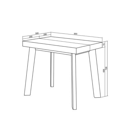 Table console extensible 180x90x77cm couleur gris ciment