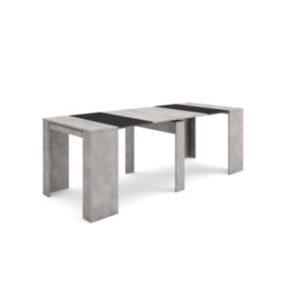 Table console extensible, 220, pour 10 personnes, 222x90x77cm, couleur Ciment