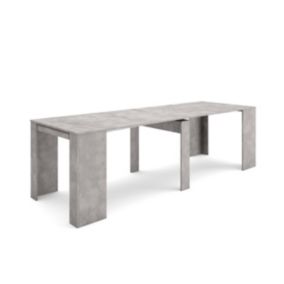 Table console extensible, 260, pour 12 personnes, 262x90x77cm, couleur Ciment