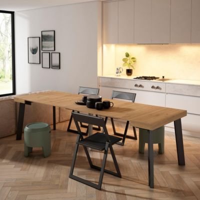 Table console extensible 262x90x77cm couleur chêne