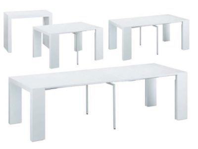 Table console extensible "Elsa"  50300 x 94 x 75 cm  Blanc