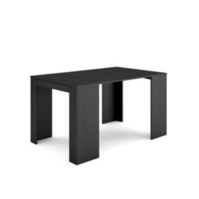 Table console extensible, pour 6 personnes, 140x90x77cm, couleur Noir