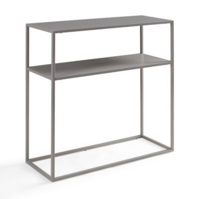 Table console Kuhmo métal 80 x 80 x 30 cm gris en.casa