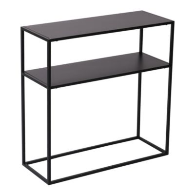 Table console Kuhmo métal 80 x 80 x 30 cm noir en.casa