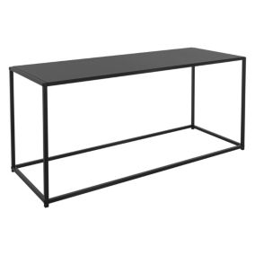 Table console noir mat table d'appoint en métal de couloir/salon 110x40x50,5 cm