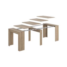 Table console à rallonge Alberique, Table avec rallonges, Table à manger extensible jusqu'à 10 places, 90/237x51h78 cm, Chêne