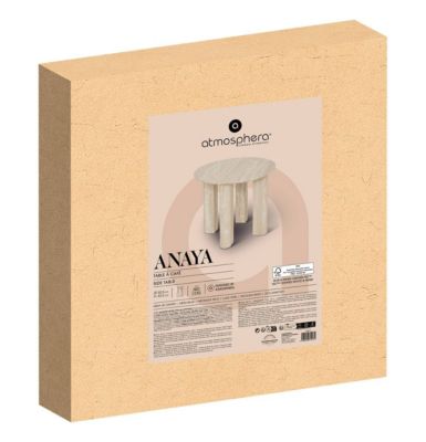 Table d'appoint Anaya beige 50,5x50,5cm - Atmosphera Créateur d'intérieur