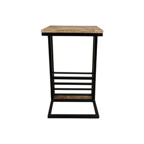 Table d appoint avec porte-magazines - Bois de manguier/fer 38/30/65