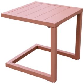 Table d'appoint BARBADOS en aluminium terracotta - HAPPY GARDEN