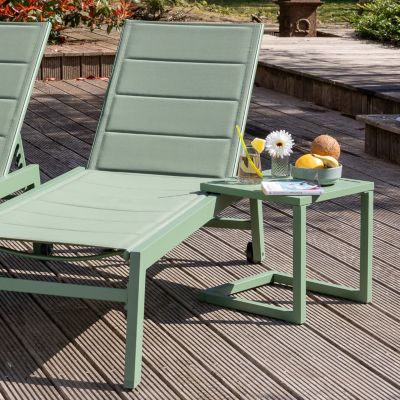 Table d'appoint BARBADOS en aluminium vert sauge - HAPPY GARDEN